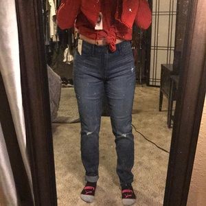 Hollister BRWT dark wash high waisted skinny jeans